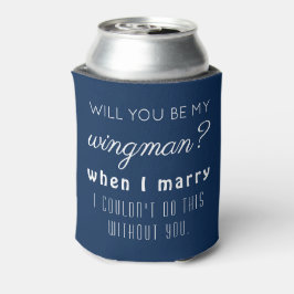 Enfriador De Latas Funny Groomsman Boda Propuesta Elegante Marina Azu