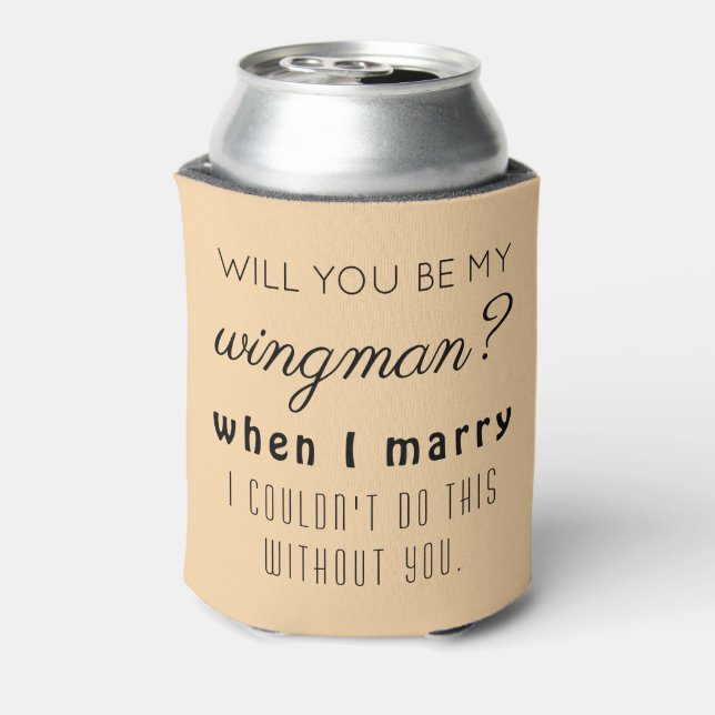 Enfriador De Latas Funny Groomsman Boda propuesta elegante toscana (Reverso de la lata)