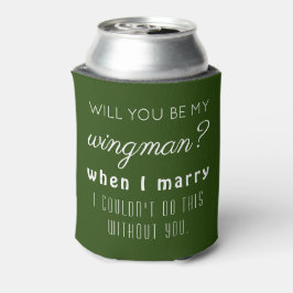 Enfriador De Latas Funny Groomsman Boda Propuesta Elegante Verde