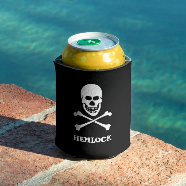 Enfriador De Latas Funny Hemlock Poison Symbol Skull Crossbone (Piscina in situ)