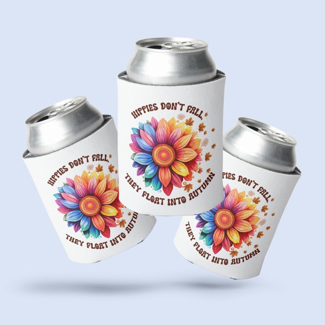 Enfriador De Latas Funny Hippies Cita El Otoño Del Girasol (Subido por el creador)