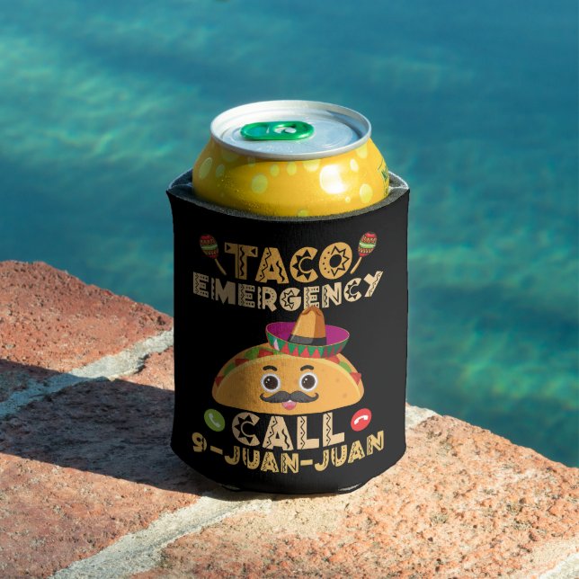 Enfriador De Latas Funny llamada de emergencia taco Cinco de Mayo mex (Piscina in situ)