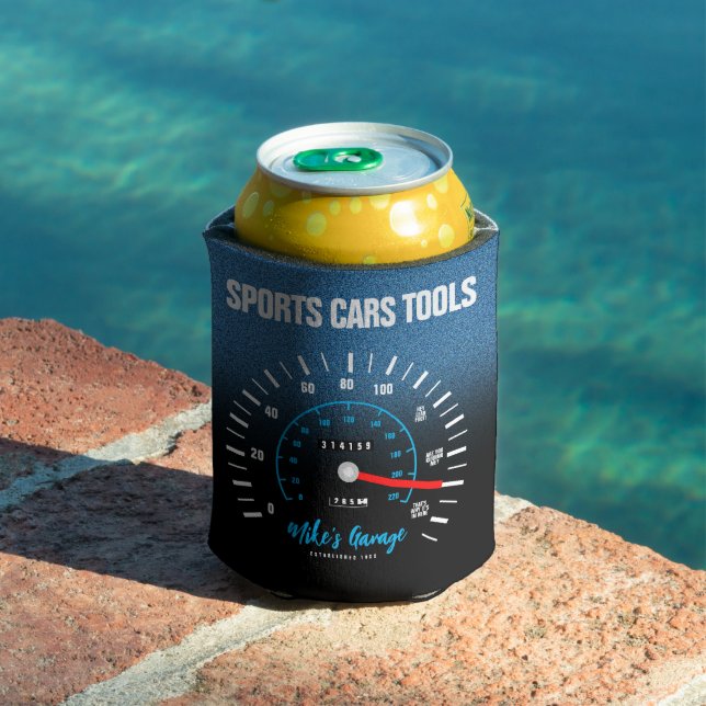 Enfriador De Latas Funny Manly Odometer Speedometer Blue Purpurina (Piscina in situ)