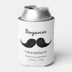 Enfriador De Latas Funny Mustache Groomsmen Boda