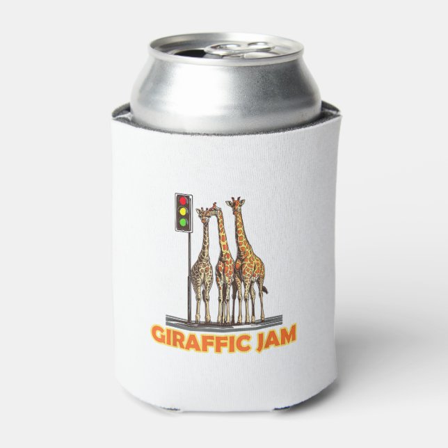 Enfriador De Latas Funny Pun Giraffe Jam (Lata Anverso)