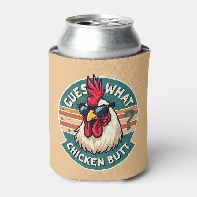 Enfriador De Latas  Funny Retro Chicken Butt Joke Design (Lata Anverso)