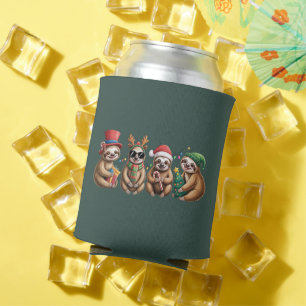 Enfriador De Latas Funny Sloth Lover Navidades ilumina más eslóganes