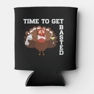 Enfriador De Latas Funny Turkey Time To Get Basted Thanksgiving