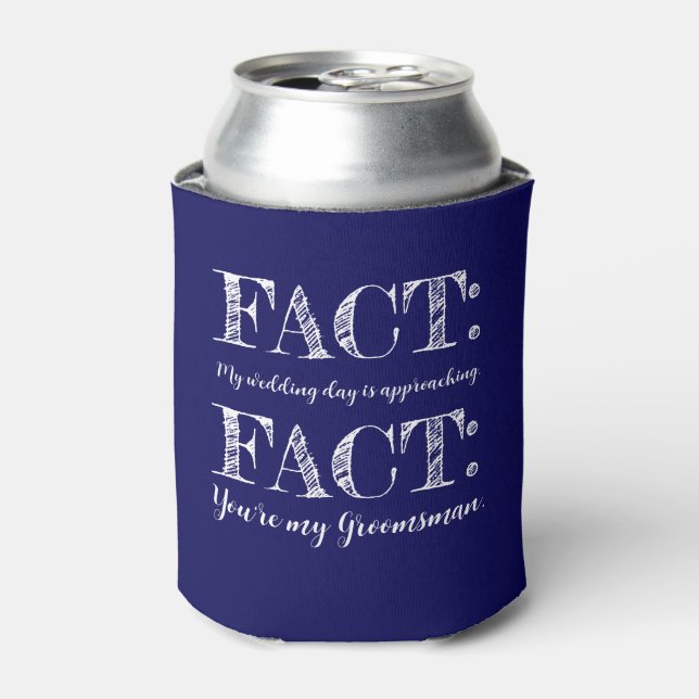 Enfriador De Latas Funny y elegante propuesta de Groomsman azul (Lata Anverso)