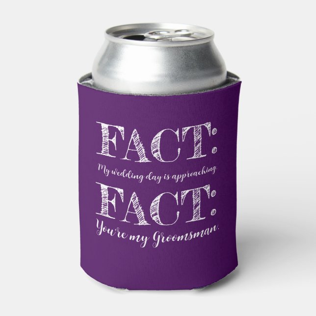 Enfriador De Latas Funny y elegante propuesta de Groomsman púrpura (Lata Anverso)