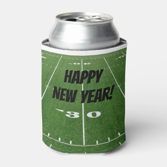 Enfriador De Latas Fútbol Feliz Año Nuevo (Lata Anverso)
