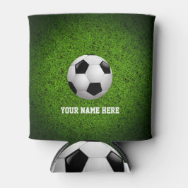 Enfriador De Latas Fútbol personalizable | Fútbol con hierba verde