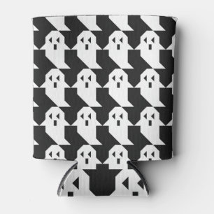 Enfriador De Latas Gafas de Halloween: patrón geométrico sin costuras