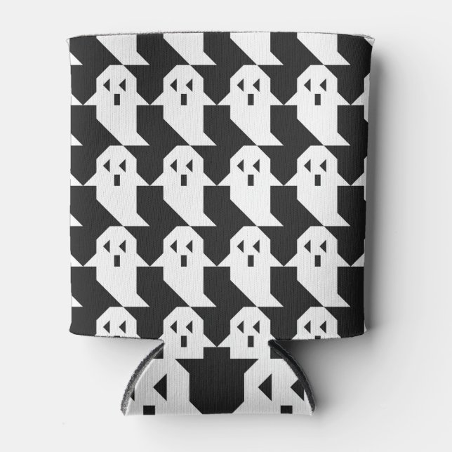 Enfriador De Latas Gafas de Halloween: patrón geométrico sin costuras (Anverso)