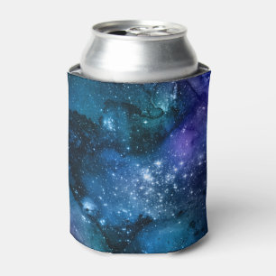 Enfriador De Latas Galaxy Lovers Starry Space Blue Sky White Sparkles