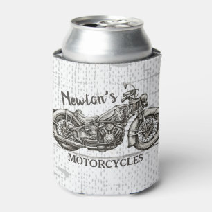 Enfriador De Latas Garaje de motocicleta de vintage con nombre person