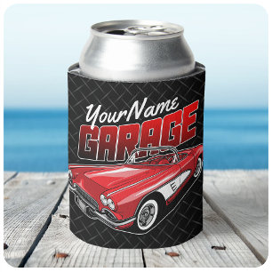 Enfriador De Latas Garaje personalizado de 1961 C1 Red Classic Sports