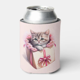 Enfriador De Latas Gatito Adorable en una caja regalo de cumpleaños