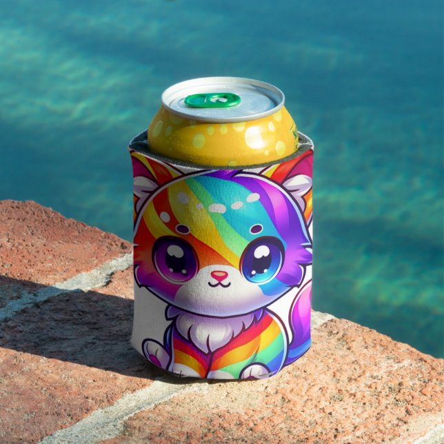Enfriador De Latas Gatito arcoiris (Piscina in situ)