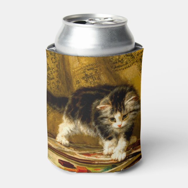 Enfriador De Latas Gatito con pintura y brochas (Lata Anverso)