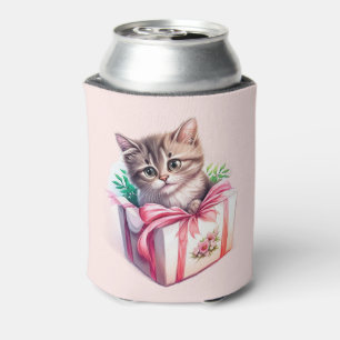Enfriador De Latas Gatito lindo en un regalo de cumpleaños de caja
