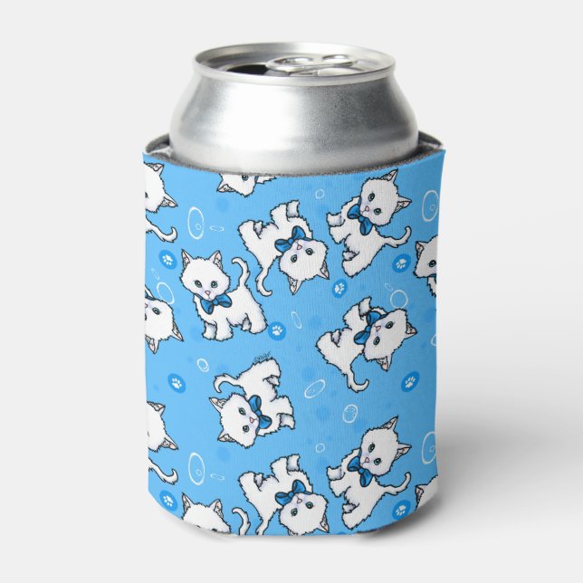 Enfriador De Latas Gatitos blancos de KiniArt (Lata Anverso)