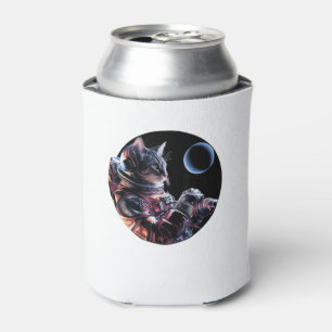 Enfriador De Latas Gato astronauta con planeta