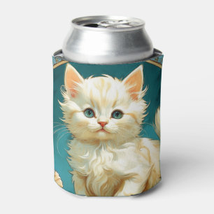 Enfriador De Latas Gato blanco Alphonse Mucha Art Nouveau