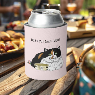Enfriador De Latas Gato Calico del Día del Padre