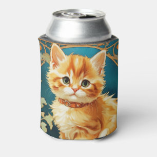 Enfriador De Latas Gato de Alphonse Mucha Art Nouveau