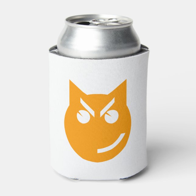 Enfriador De Latas Gato de Emoji sonriente (Lata Anverso)