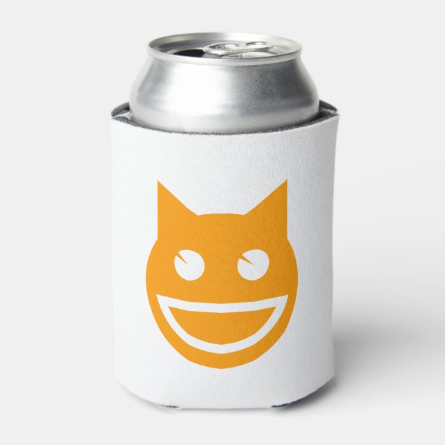 Enfriador De Latas Gato de Emoji sonriente (Lata Anverso)