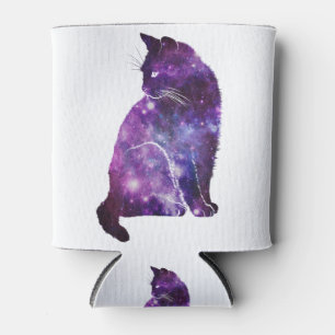 Enfriador De Latas Gato de nebulosa del espacio púrpura