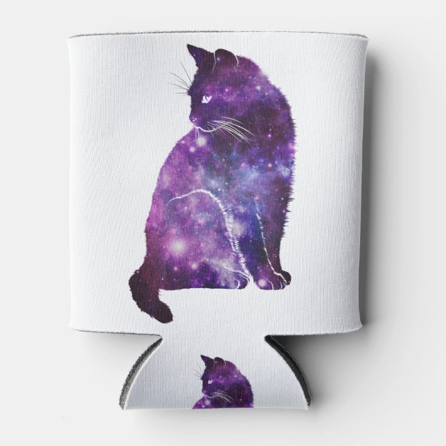 Enfriador De Latas Gato de nebulosa del espacio púrpura (Anverso)