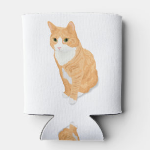 Enfriador De Latas Gato de Tabby anaranjado