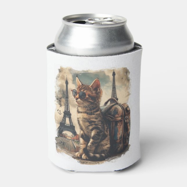 Enfriador De Latas Gato de viajero (Lata Anverso)