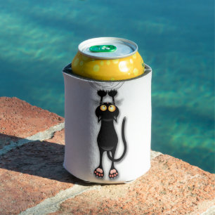 Enfriador De Latas Gato divertido personaje rascando tela