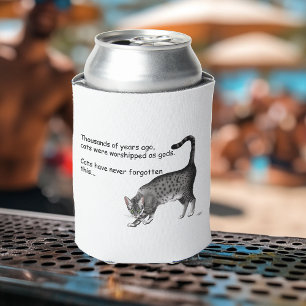 Enfriador De Latas Gato Egipcio Mau Gris Caprichoso Divertido