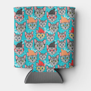 Enfriador De Latas Gato en el gorra