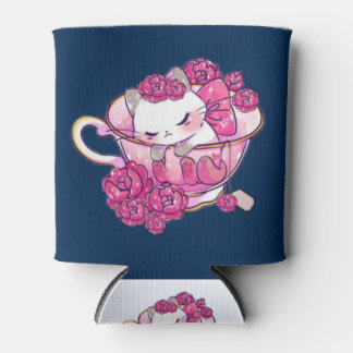 Enfriador De Latas Gato en una taza de té