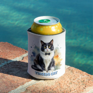 Enfriador De Latas Gato Esmoquin Elegante