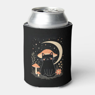 Enfriador De Latas Gato Hongo Sombrero Cottagecore Gatito Gata Mujere