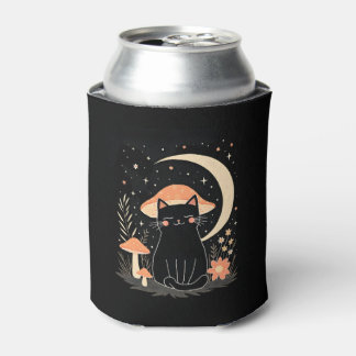 Enfriador De Latas Gato Hongo Sombrero Cottagecore Gatito Gata Mujere