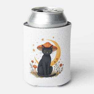 Enfriador De Latas Gato Hongo Sombrero Cottagecore Gatito Gata Mujere