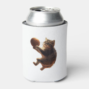 Enfriador De Latas Gato Jugando Baloncesto Gracioso Gatos Mamá Meow K