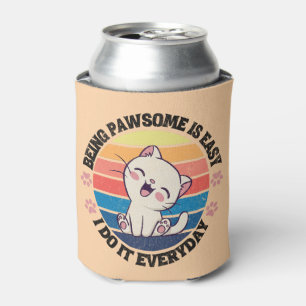 Enfriador De Latas Gato kawaii blanco