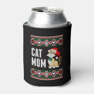 Enfriador De Latas Gato Mamá Navidades feos suéter