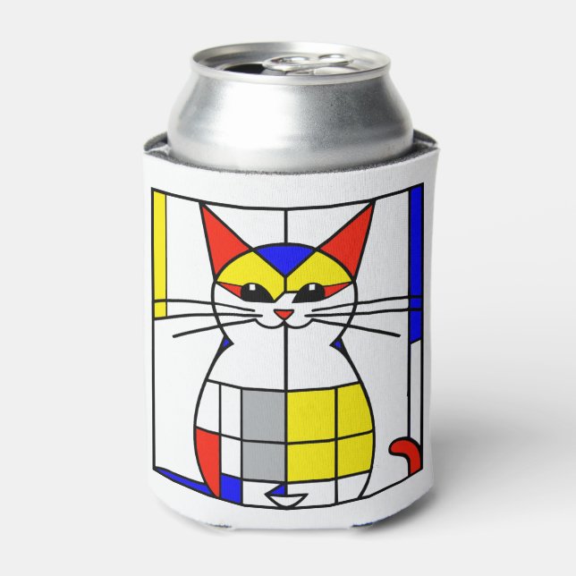 Enfriador De Latas Gato mondriano (Lata Anverso)