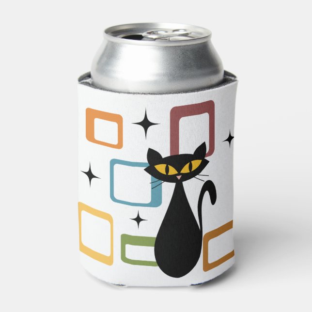Enfriador De Latas Gato negro de Mid Century (Lata Anverso)