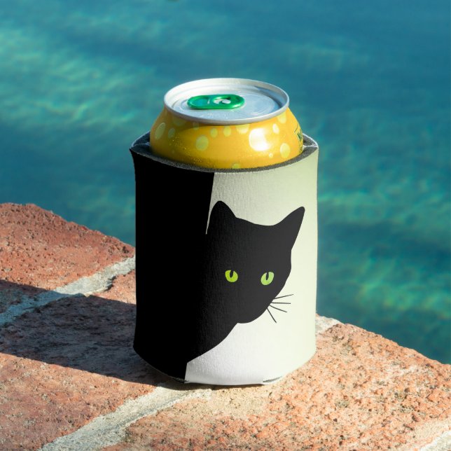Enfriador De Latas Gato negro de ojos verdes (Piscina in situ)